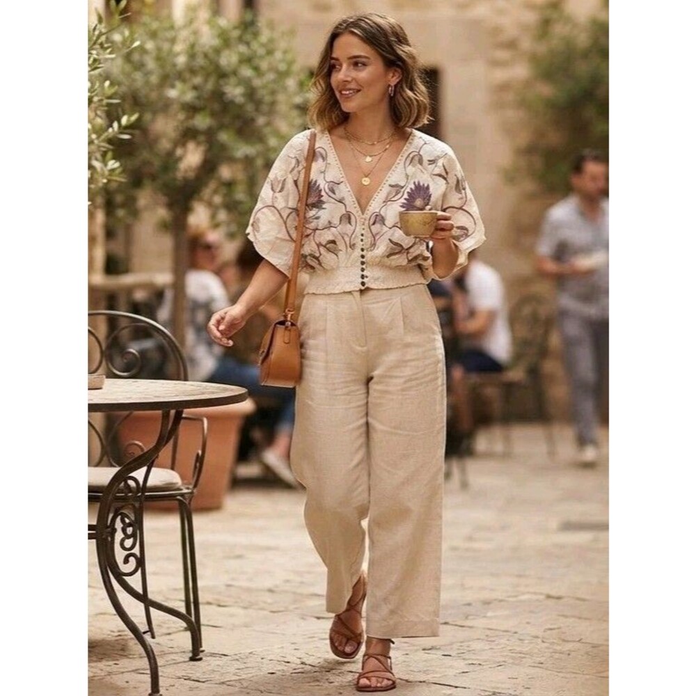 NKN Nekane NWOT Embroidered  Top Blouse Sz L MSRP $120